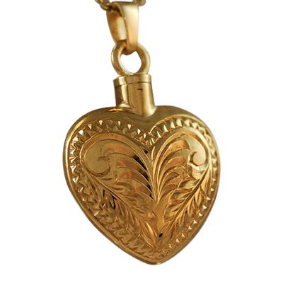 Etched Heart Keepsake Pendant IV